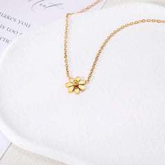 Stainless Steel Gold Flower Necklace wholesale