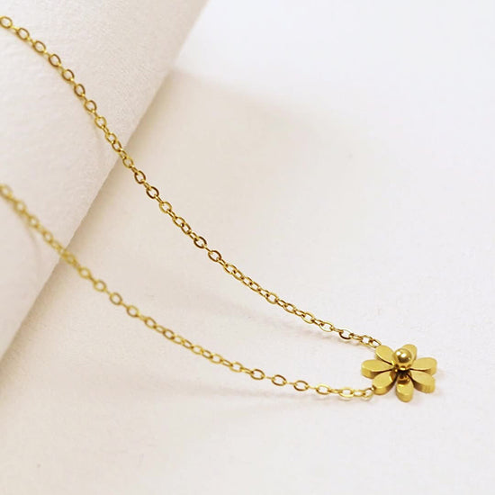 Stainless Steel Gold Flower Necklace wholesale