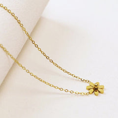 Stainless Steel Gold Flower Necklace wholesale