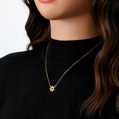 Stainless Steel Gold Flower Necklace wholesale